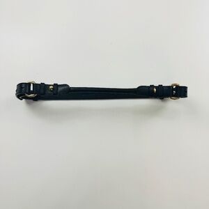 Burberry black skinny double gold buckle belt